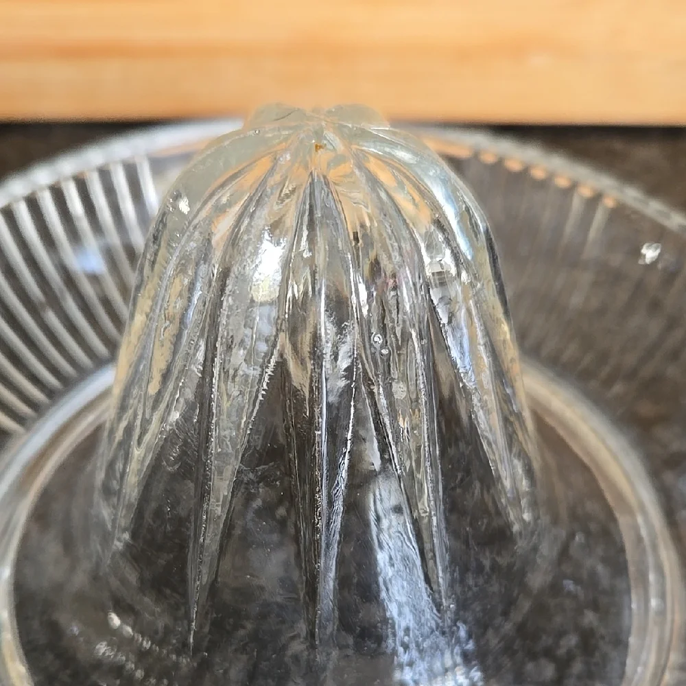 Sur La Table Clear Glass Hand Citrus Juicer with Pour Spout